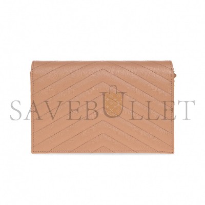 YSL CLASSIC CASSANDRE CHAIN WALLET IN GRAIN DE POUDRE LEATHER 377828BOW019830 (22.5*14*4cm)